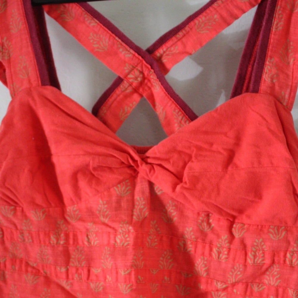 Free People orange linen peasant blouse
